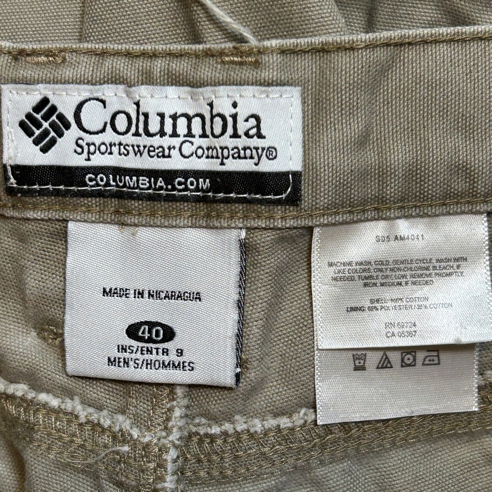 Columbia Mens Carpenter Cargo Shorts Utility Workwear 40 Khaki Grey - Picture 4 of 9